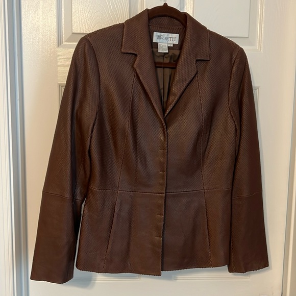 Worth Brown fine leather jacket - Picture 1 of 8